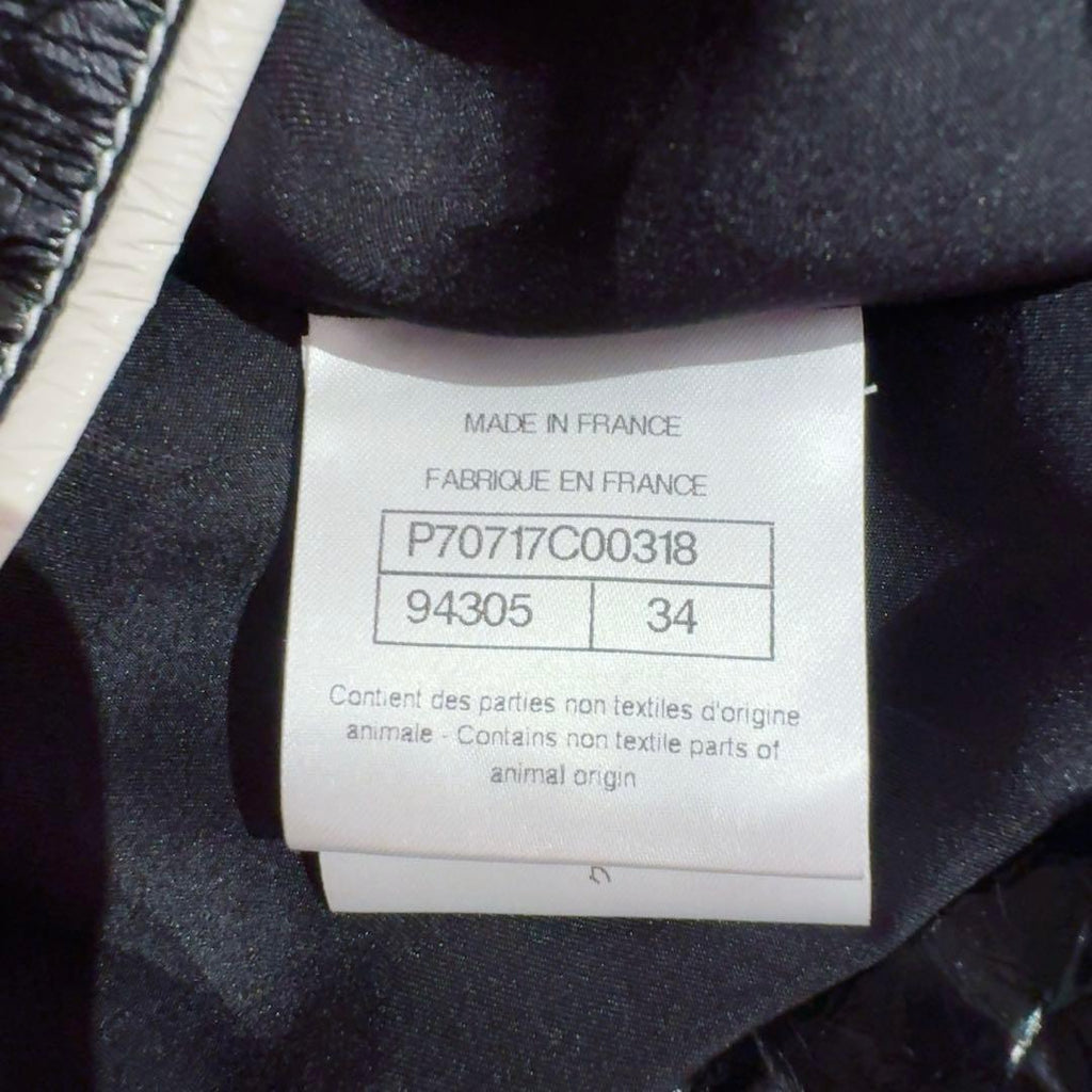CHANEL Calfskin Leather Jacket P70717C00318 Size 34 Black