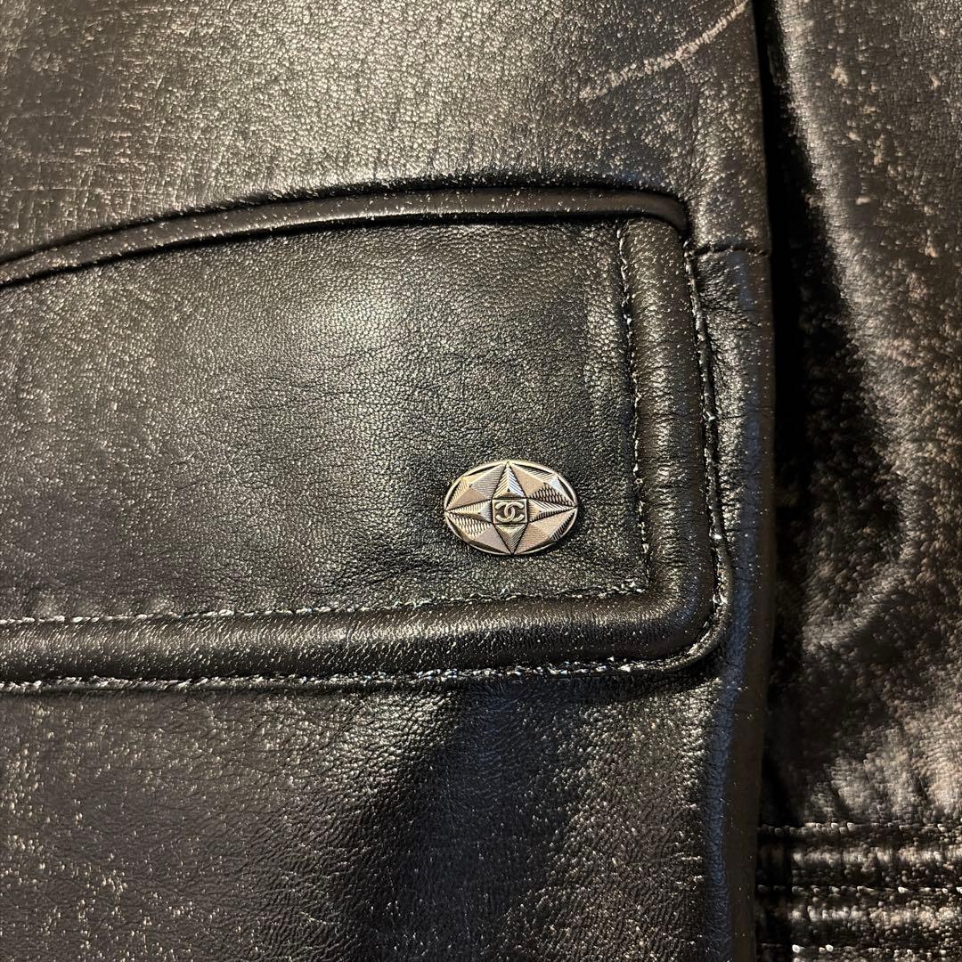 CHANEL Lambskin Leather Jacket Size 36