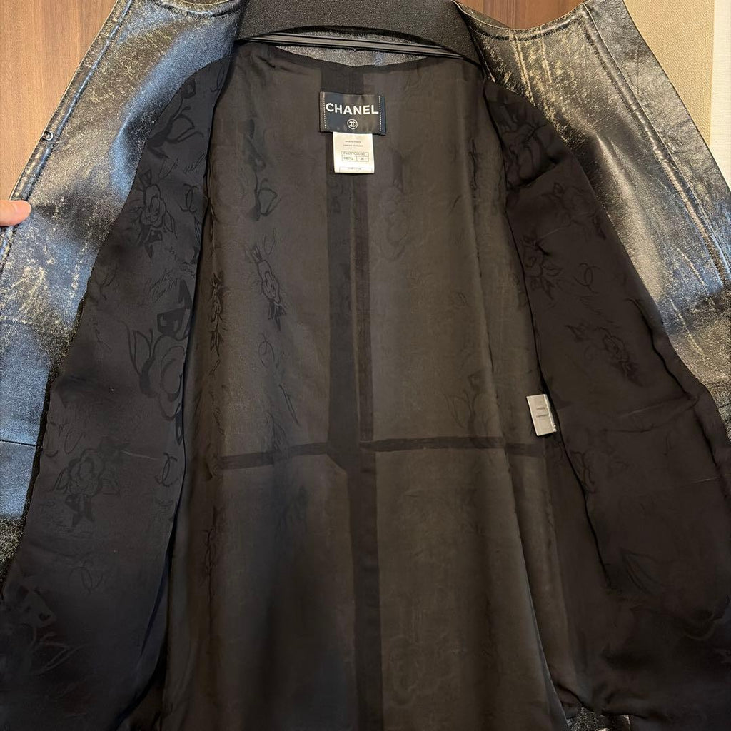 CHANEL Lambskin Leather Jacket Size 36