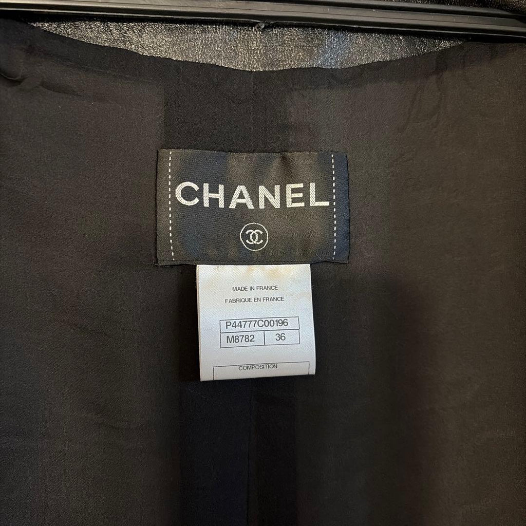 CHANEL Lambskin Leather Jacket Size 36