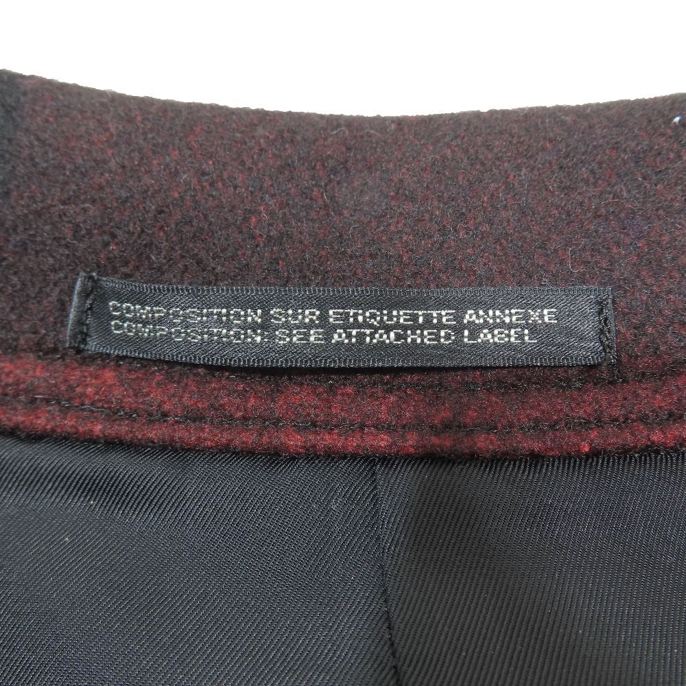 Yohji Yamamoto POUR HOMME 20AW Uchida Suzume Kanji All-Over Print Stand Collar Coat Size 3 Red
