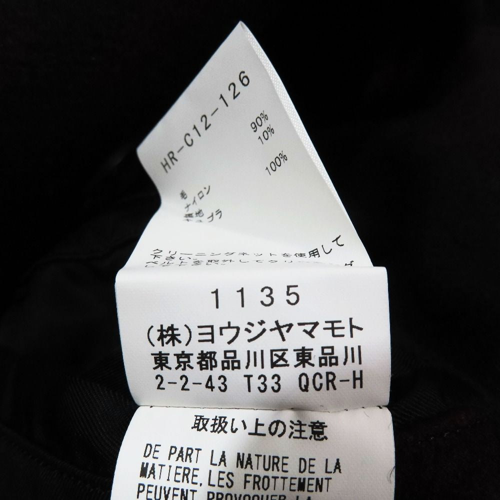 Yohji Yamamoto POUR HOMME 20AW Uchida Suzume Kanji All-Over Print Stand Collar Coat Size 3 Red
