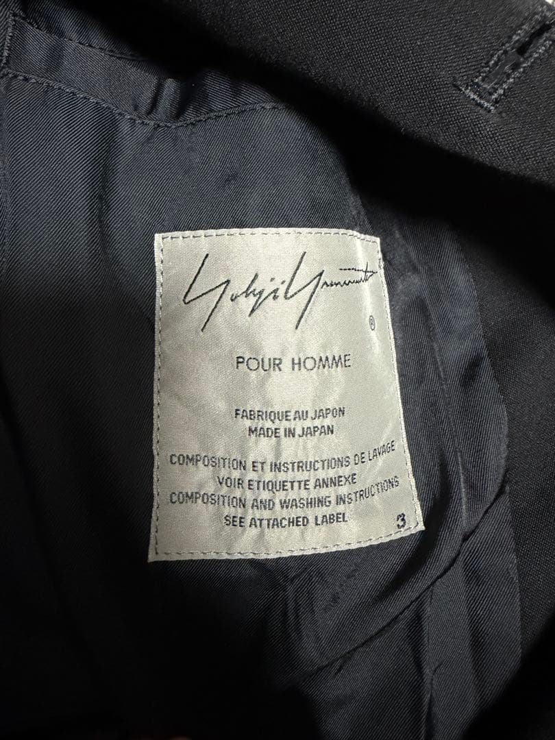 Yohji Yamamoto 20AW Smoking No. Jacket Coat with Back Logo Print