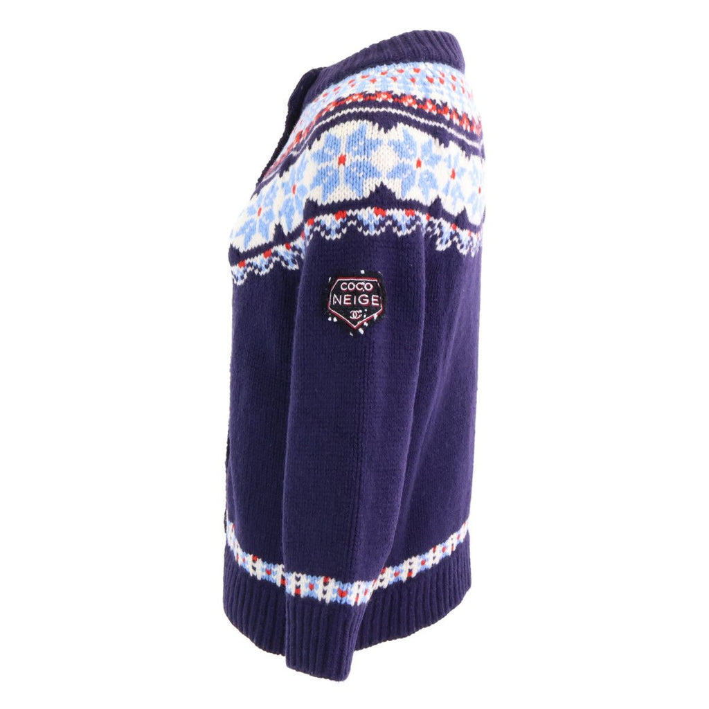 CHANEL COCO NEIGE Wool Knit Cardigan P59762 Size 36