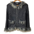 CHANEL Alpaca Cashmere Zip-Up Knit Jacket P39892 Size 36
