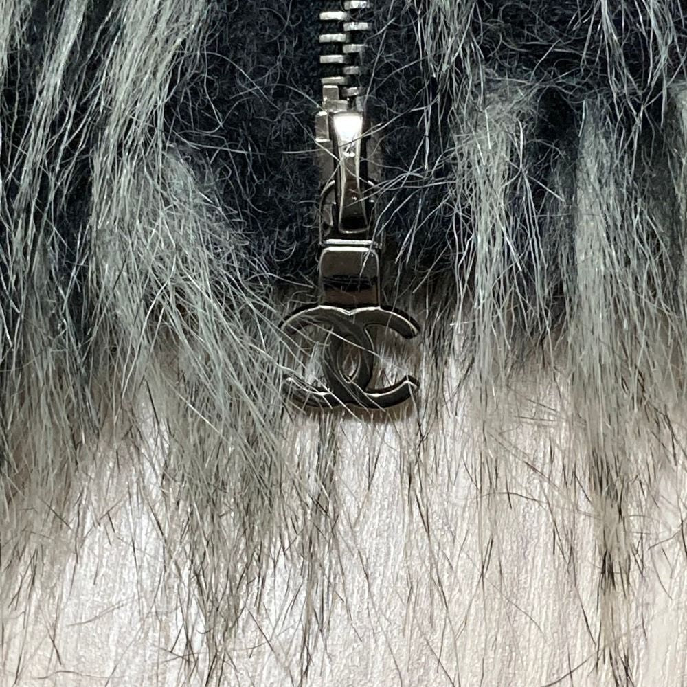 CHANEL Alpaca Cashmere Zip-Up Knit Jacket P39892 Size 36