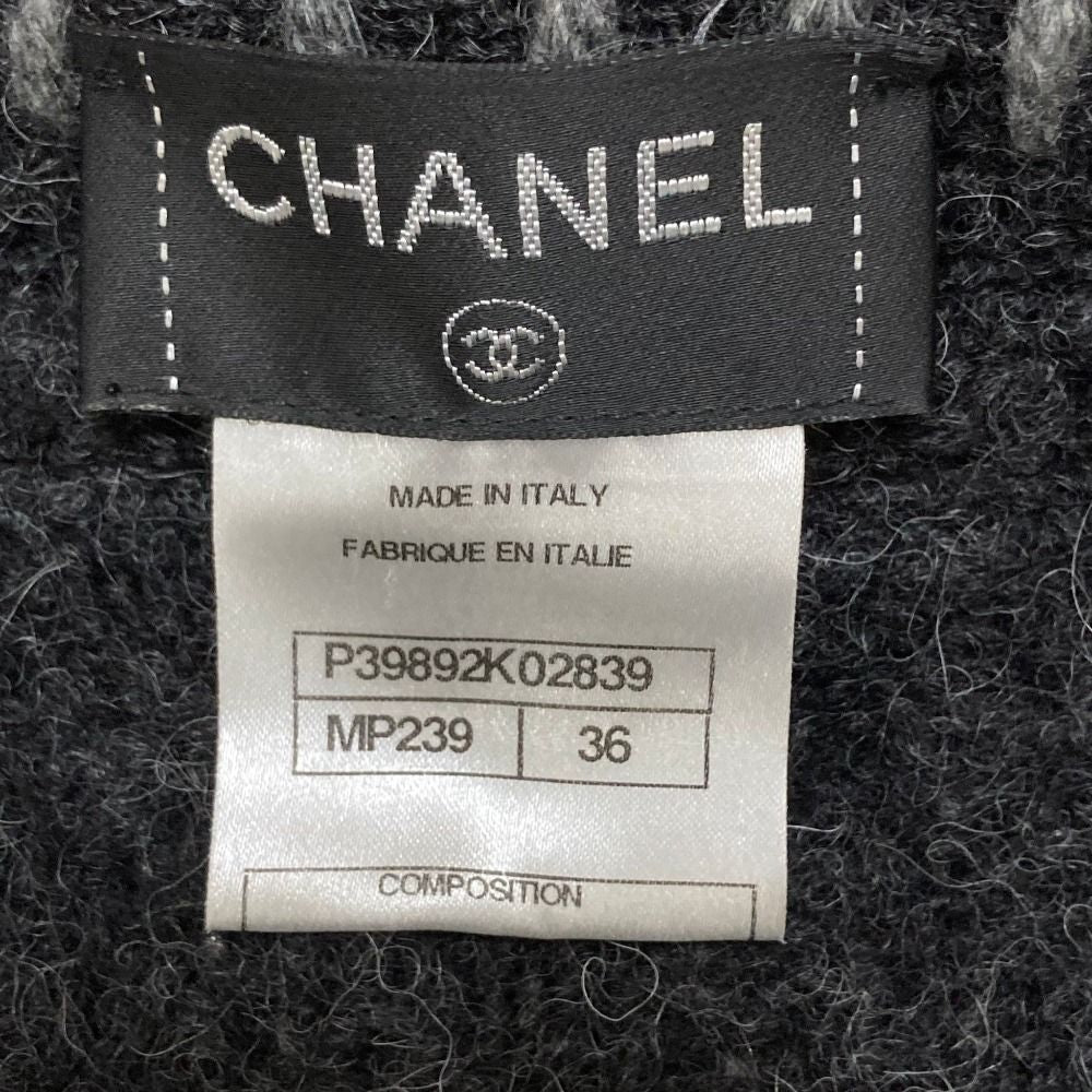 CHANEL Alpaca Cashmere Zip-Up Knit Jacket P39892 Size 36