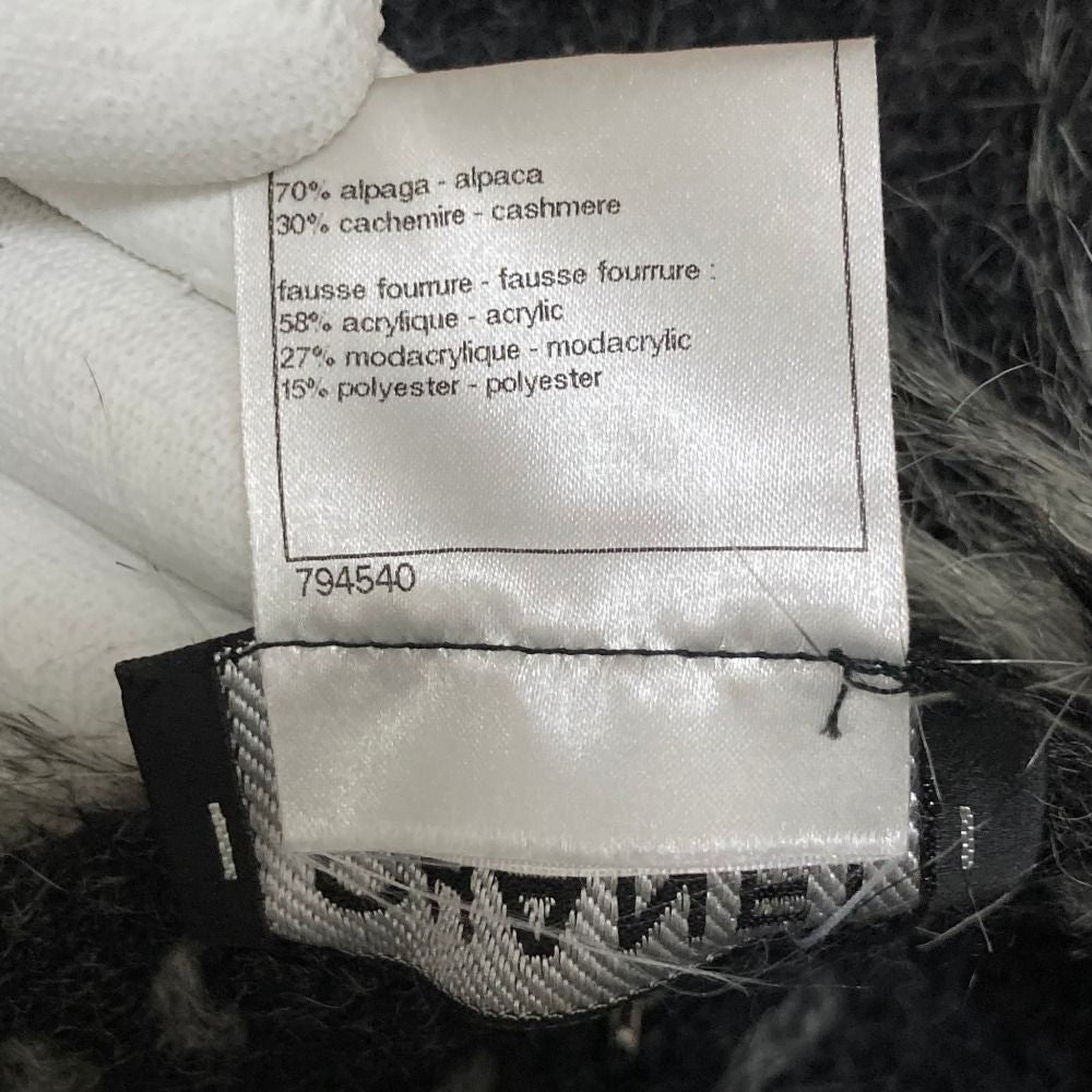 CHANEL Alpaca Cashmere Zip-Up Knit Jacket P39892 Size 36