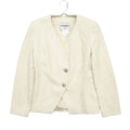 CHANEL 00T Tweed No-Collar Jacket Blazer P15180V08559 Size 36 White — Made in France