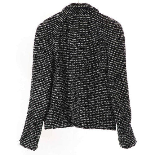CHANEL 2003C Tweed Jacket Coco Button Black P20548V11528 Size 38