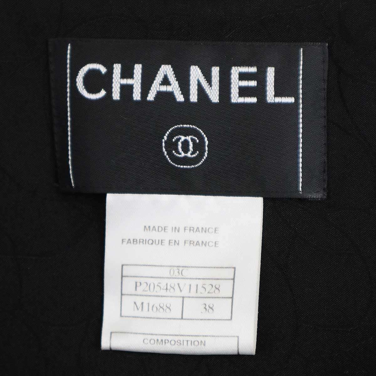 CHANEL 2003C ツイードジャケット ココボタン ブラック P20548V11528 サイズ 38