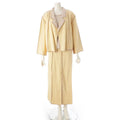 CHANEL Cotton Linen Tweed Jacket Sleeveless Top & Skirt 3-Piece Ensemble Setup P13184 Size 46 Yellow