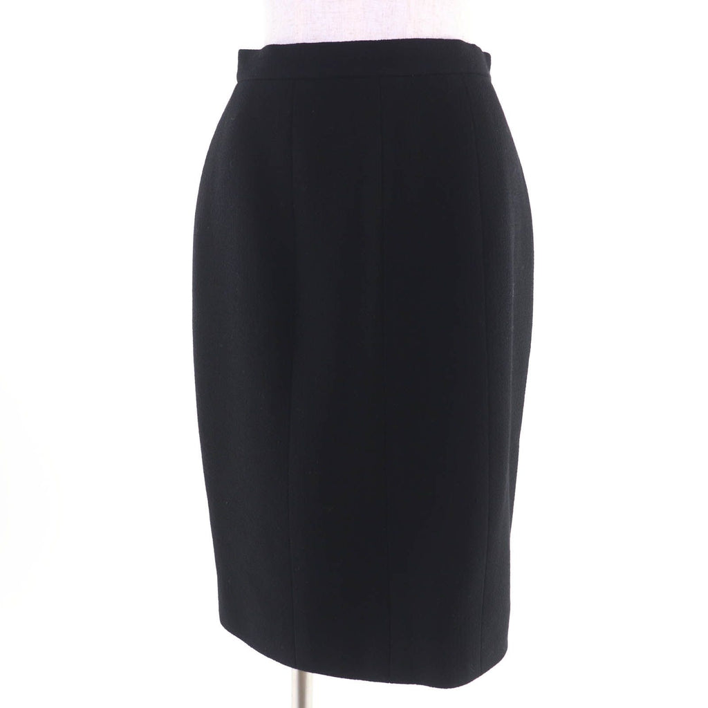 CHANEL Vintage 95A 100% Wool Coco Button Jacket & Skirt Setup Black P05381V03075 Size 40