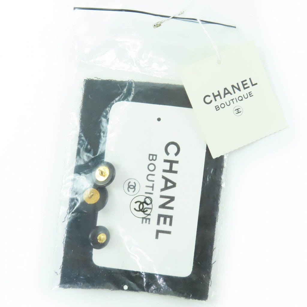 CHANEL Vintage 95A 100% Wool Coco Button Jacket & Skirt Setup Black P05381V03075 Size 40
