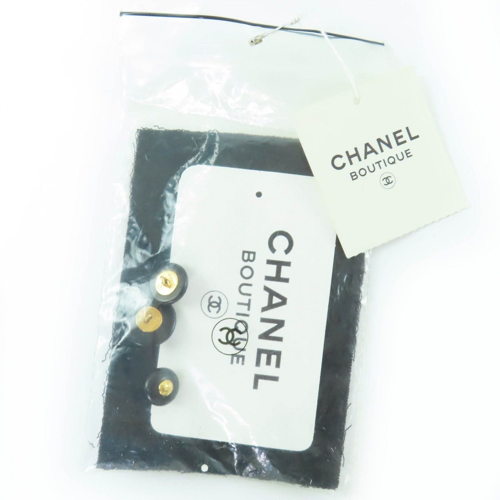 CHANEL Vintage 95A 100% Wool Coco Button Jacket & Skirt Setup Black P05381V03075 Size 40