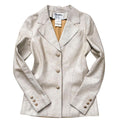 CHANEL 03P Lambskin Leather Jacket Coco Mark Gold Button