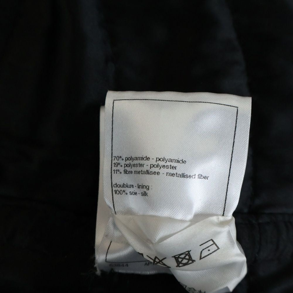 CHANEL 24SS Tweed Sequin Jacket with Belt CC Logo Button Size 34