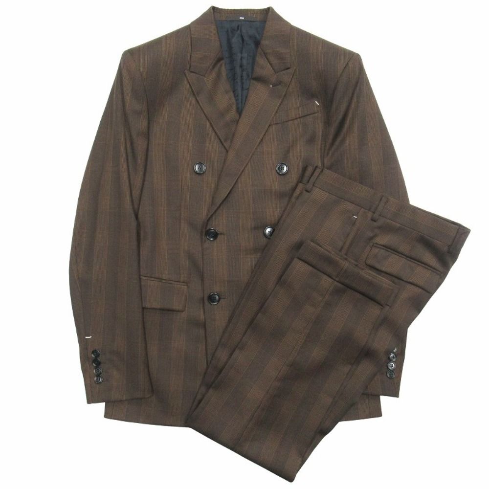 Berluti Glen Check Suit Setup Calligraphy Lining Jacket & Slacks — Jacket R44 / Pants 46 Brown