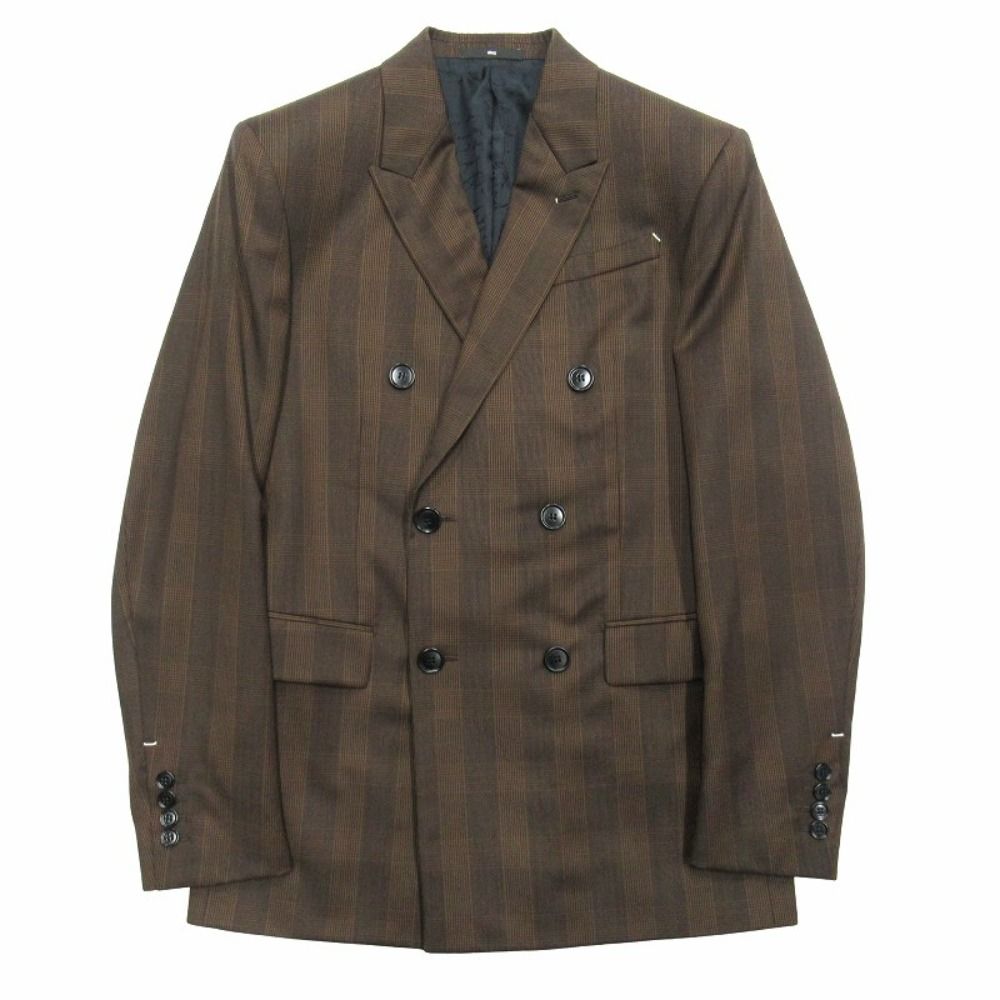 Berluti Glen Check Suit Setup Calligraphy Lining Jacket & Slacks — Jacket R44 / Pants 46 Brown