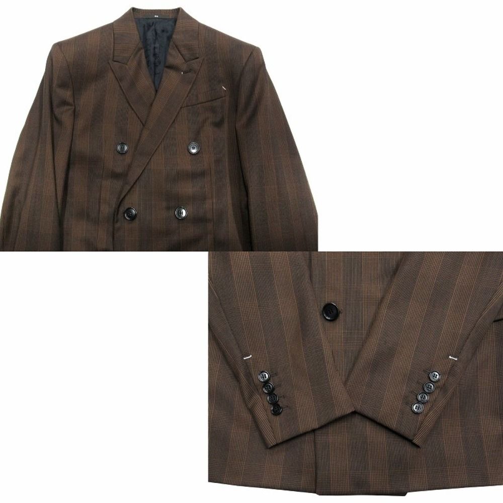Berluti Glen Check Suit Setup Calligraphy Lining Jacket & Slacks — Jacket R44 / Pants 46 Brown