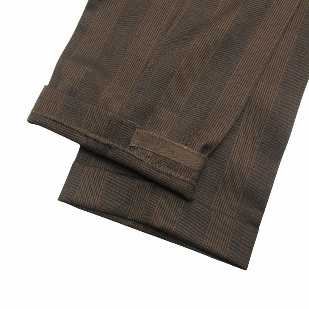 Berluti Glen Check Suit Setup Calligraphy Lining Jacket & Slacks — Jacket R44 / Pants 46 Brown