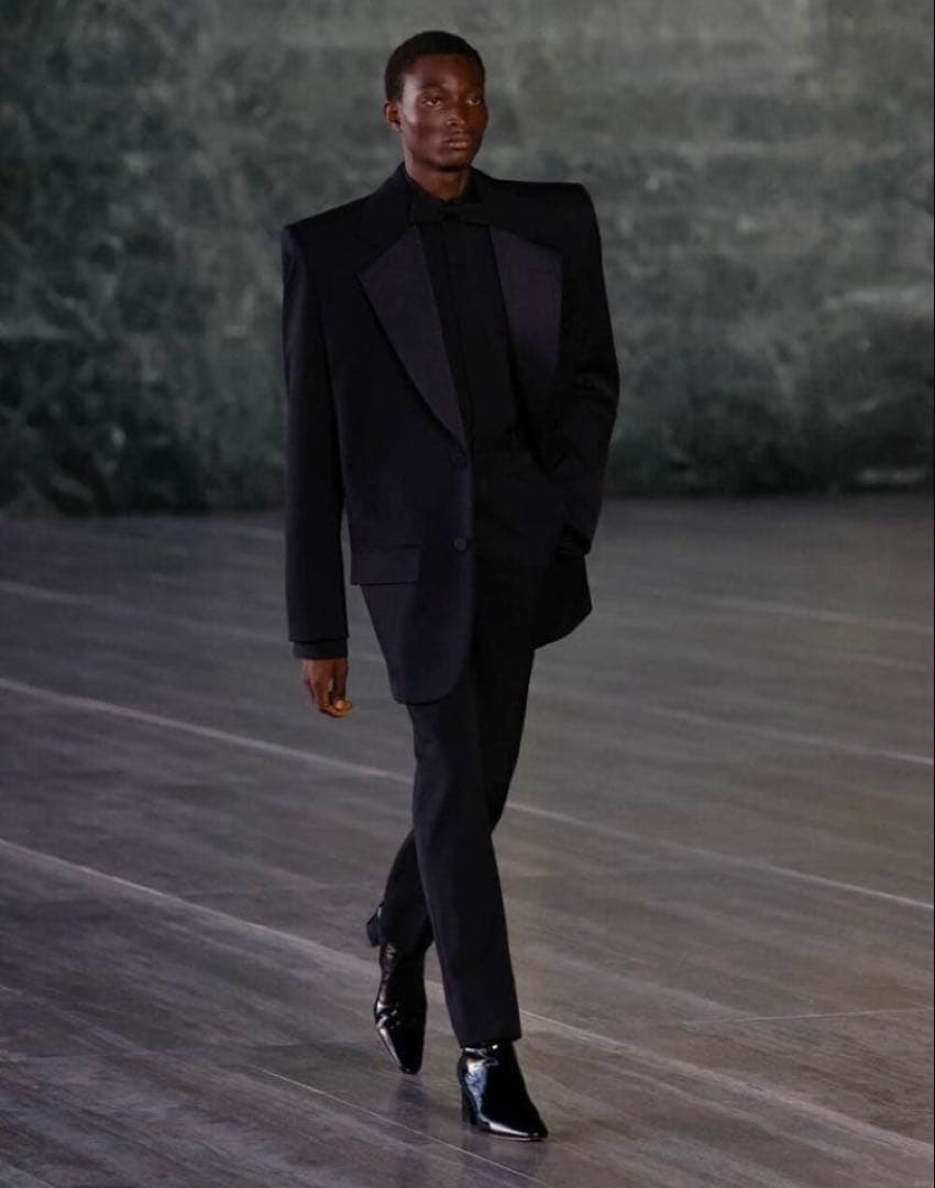 Saint Laurent 24SS Power Shoulder Smoking Jacket