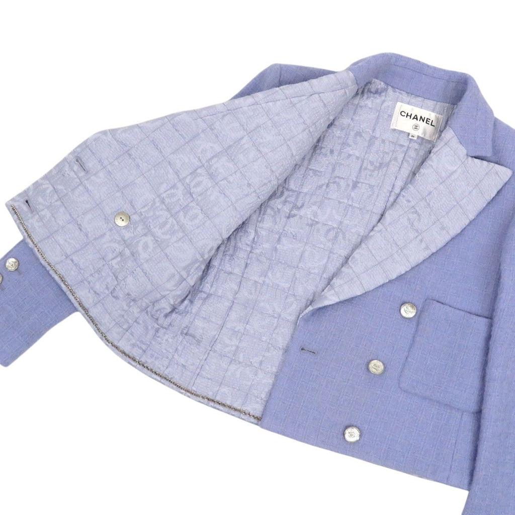 CHANEL Coco Mark Tweed Wool Jacket Size 36 Light Purple P71766V63175
