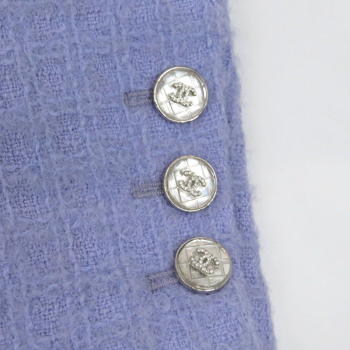 CHANEL Coco Mark Tweed Wool Jacket Size 36 Light Purple P71766V63175