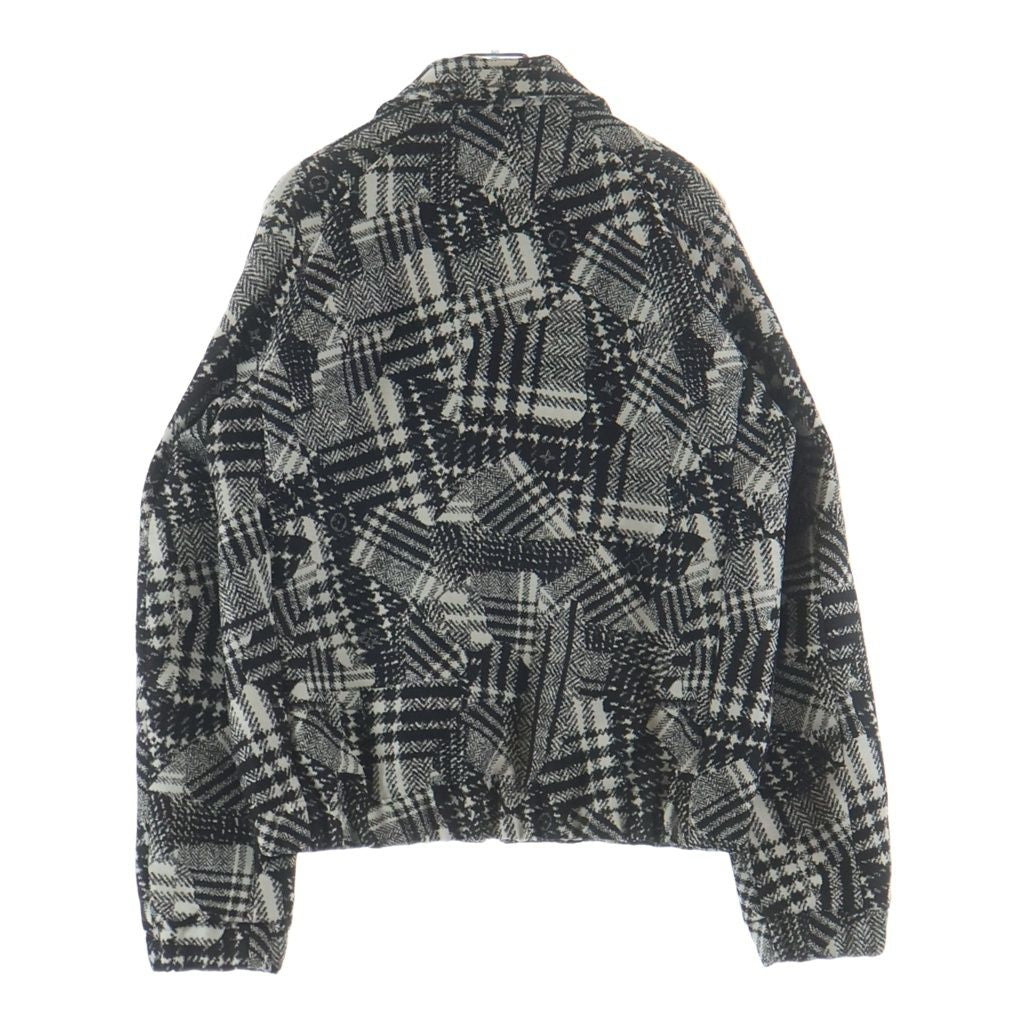 LOUIS VUITTON 20AW Monogram Check Zip-Up Blouson Shirt RM202F VHS HJFB2W Black & White / Size 44
