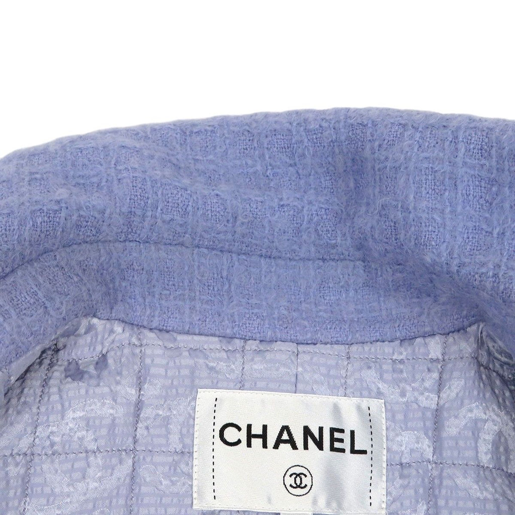 CHANEL Coco Mark Tweed Wool Jacket Size 36 Light Purple P71766V63175