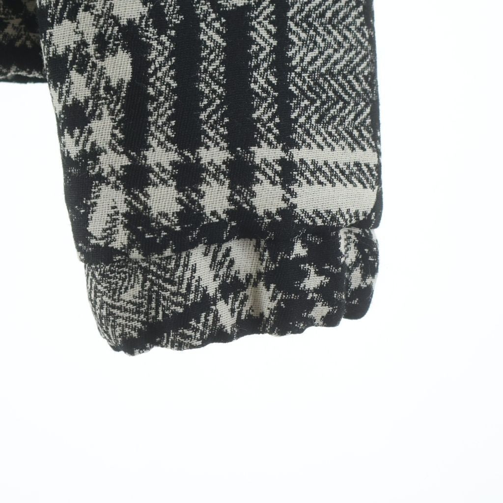 LOUIS VUITTON 20AW Monogram Check Zip-Up Blouson Shirt RM202F VHS HJFB2W Black & White / Size 44