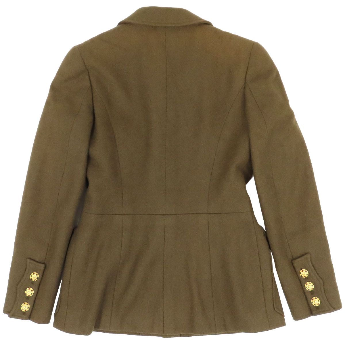 CHANEL Coco Mark Gripoix Button Jacket Size 40 Khaki P08292V05085