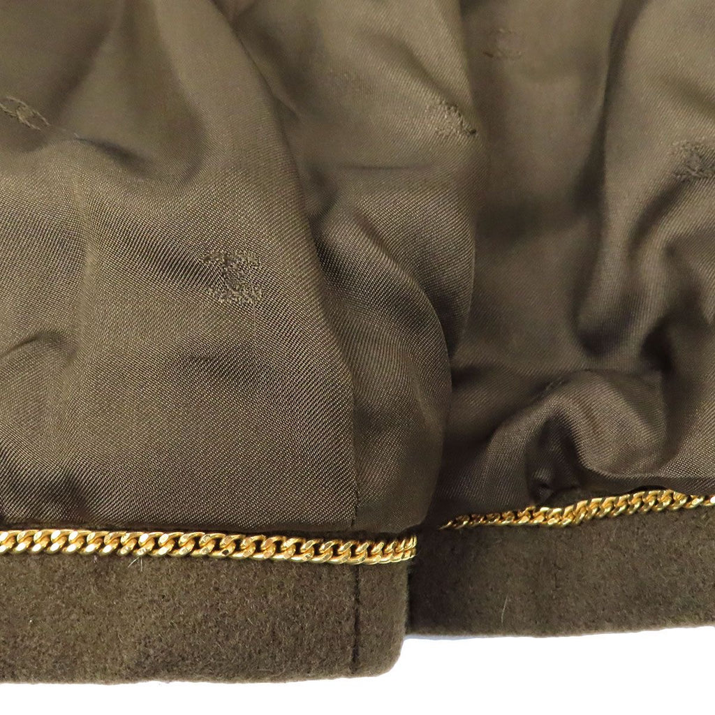 CHANEL Coco Mark Gripoix Button Jacket Size 40 Khaki P08292V05085