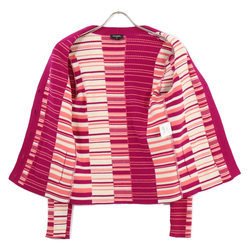 CHANEL Border Cashmere Blend Knit Cardigan P62210K47538 / Size 34