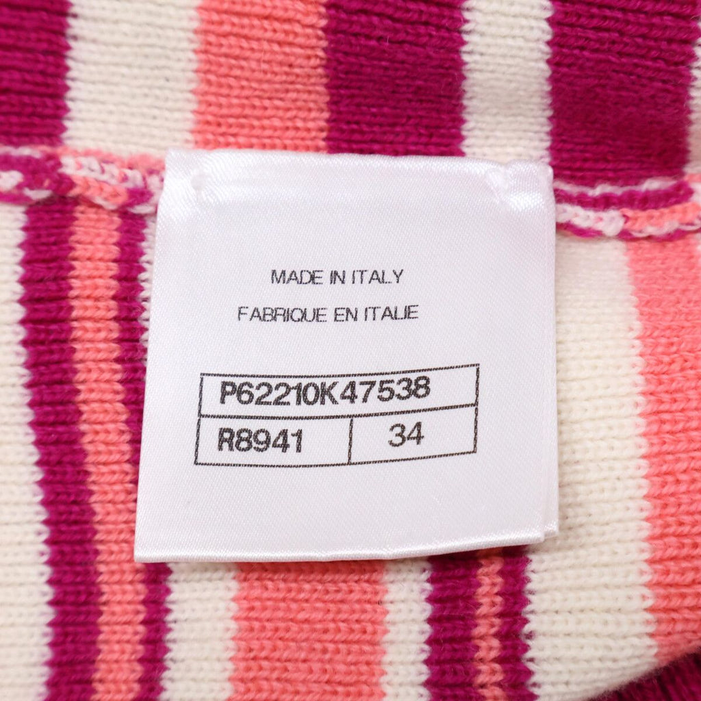 CHANEL Border Cashmere Blend Knit Cardigan P62210K47538 / Size 34