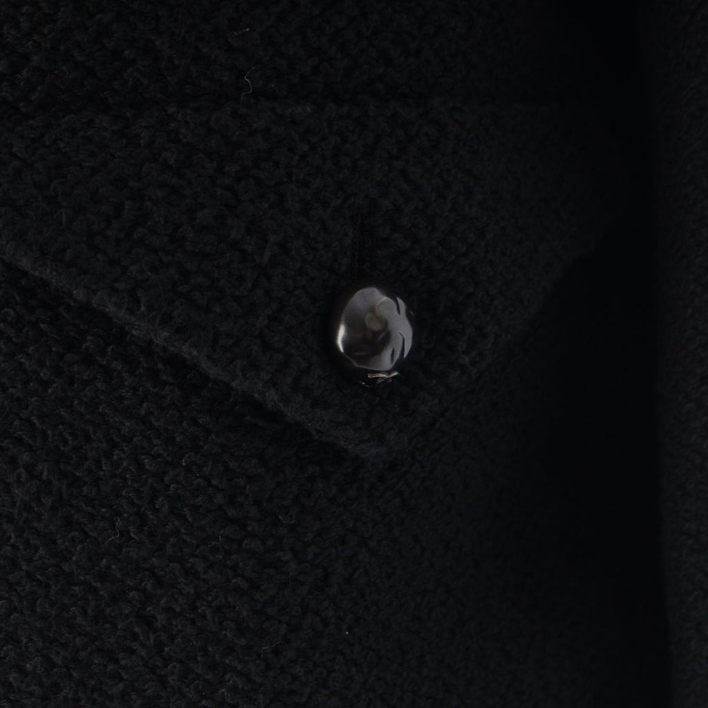 CHANEL Cotton Silk Coco Mark Coco Button Cropped Tailored Jacket P43652 Black / Size 36