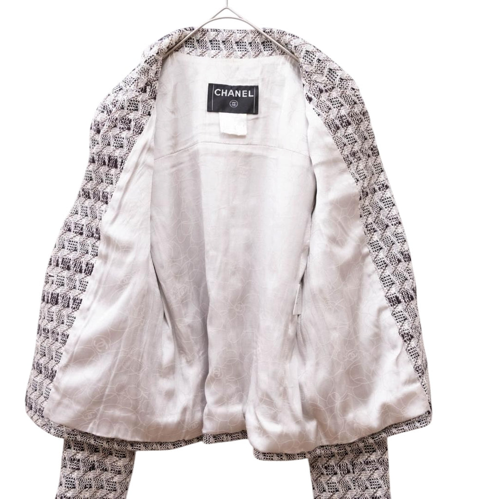 CHANEL 05P Tweed Jacket Silver Button Coco Mark