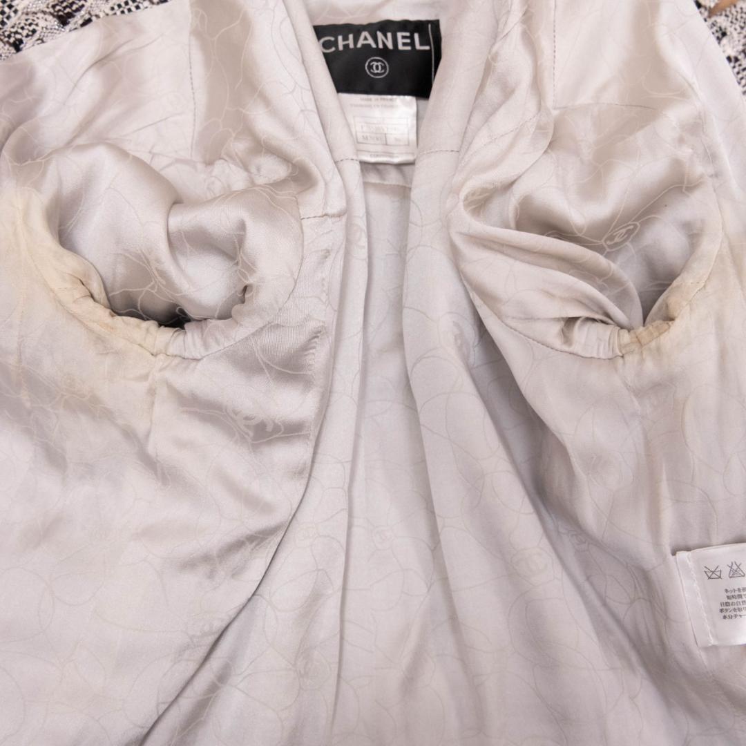 CHANEL 05P Tweed Jacket Silver Button Coco Mark