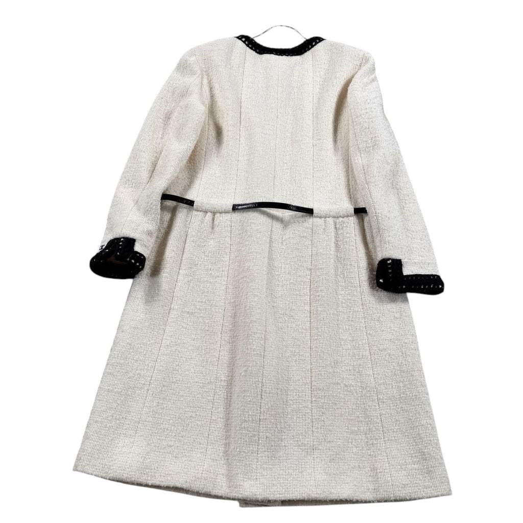 CHANEL Karl Lagerfeld Era Tweed Coat with Belt / Size 44