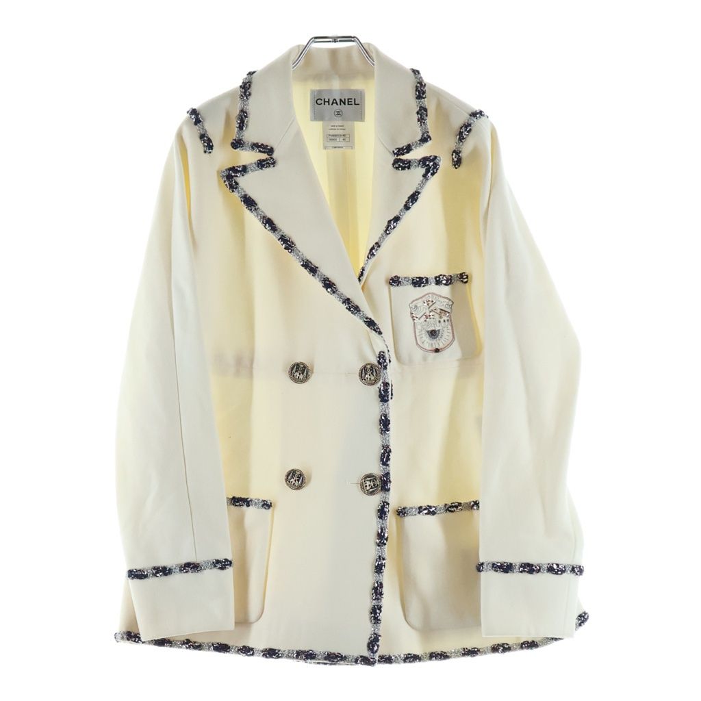 CHANEL Tweed Piping School Jacket / Size 42