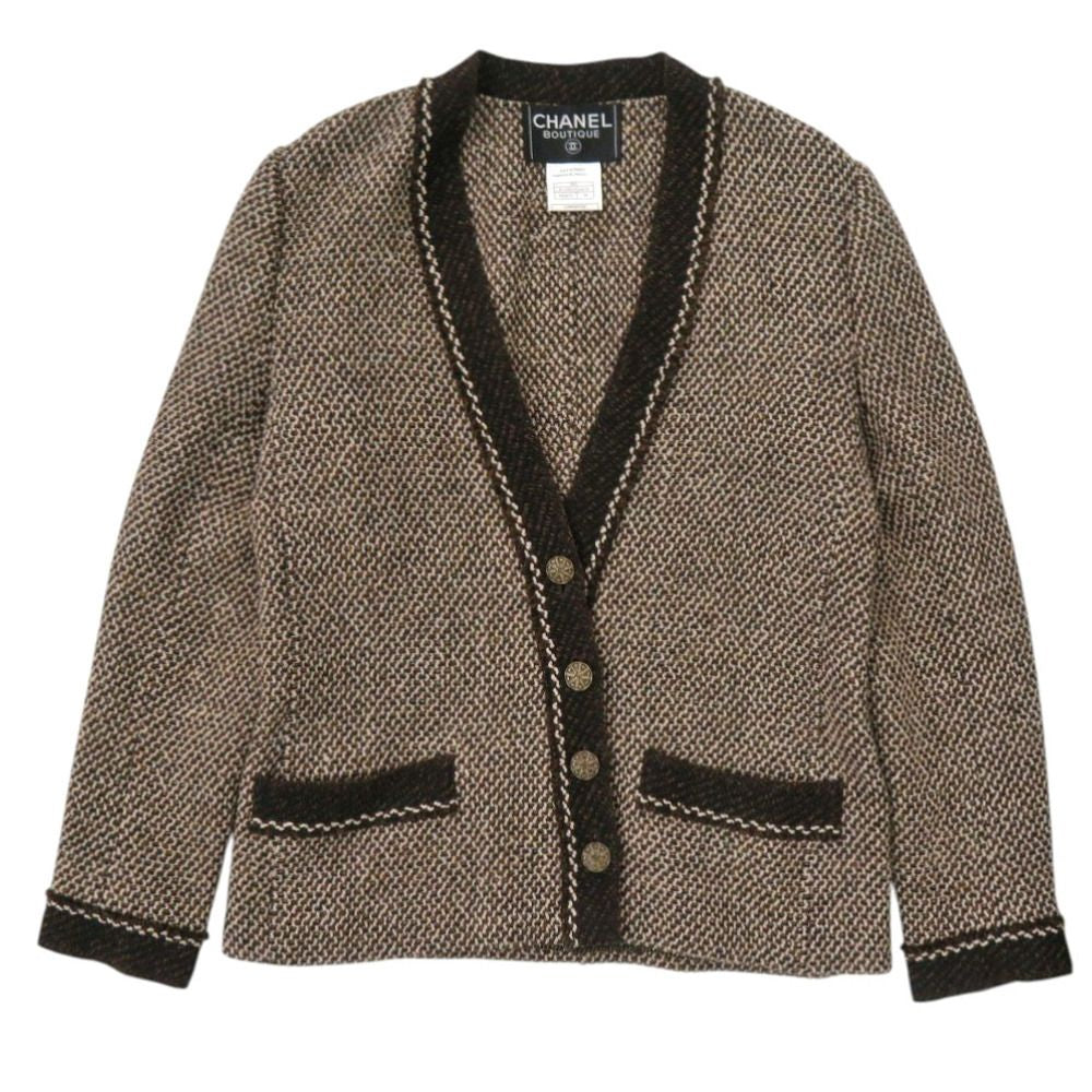 CHANEL Tweed Wool Setup Jacket & Skirt P11501V06858 Brown / Size 38