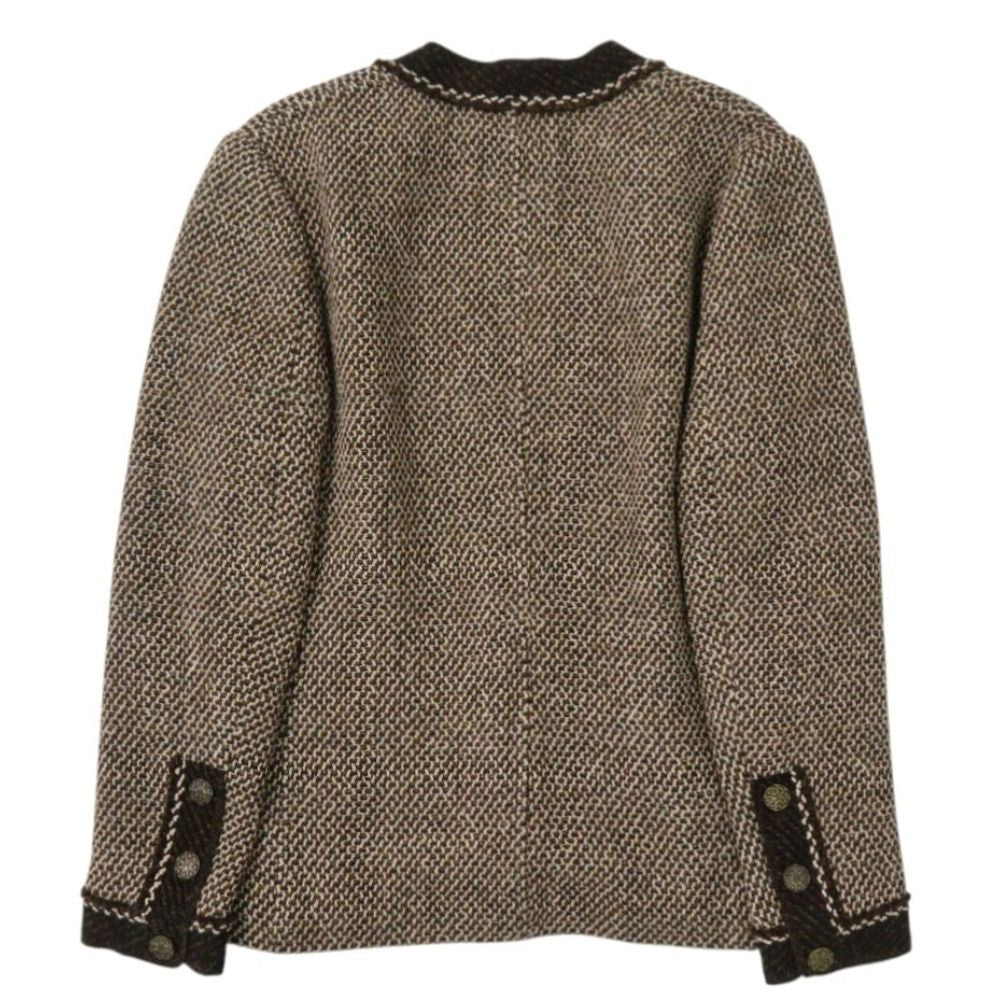 CHANEL Tweed Wool Setup Jacket & Skirt P11501V06858 Brown / Size 38