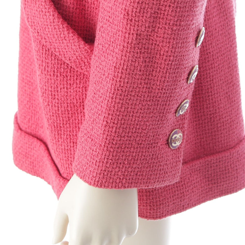 CHANEL 2017 CC Coco Button Tweed Jumpsuit P56053 Pink / Size 36