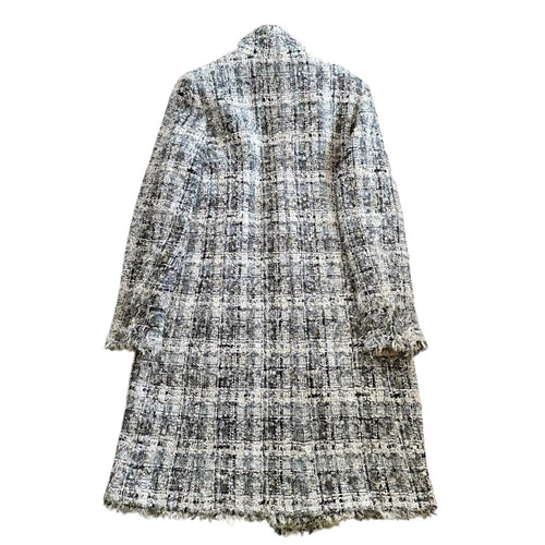 CHANEL 05A Tweed Long Coat COCO Button P26902 / Size 40