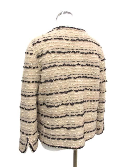 CHANEL 05A Knit Tweed No-Collar Jacket P26658 / Size 38