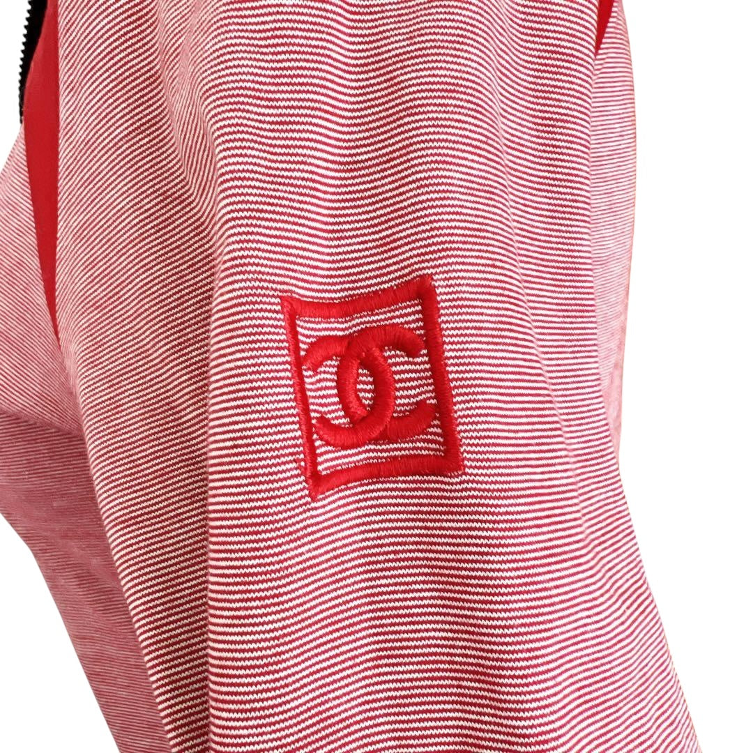 CHANEL Coco Mark Embroidery Reversible Zip Hoodie / Size 36