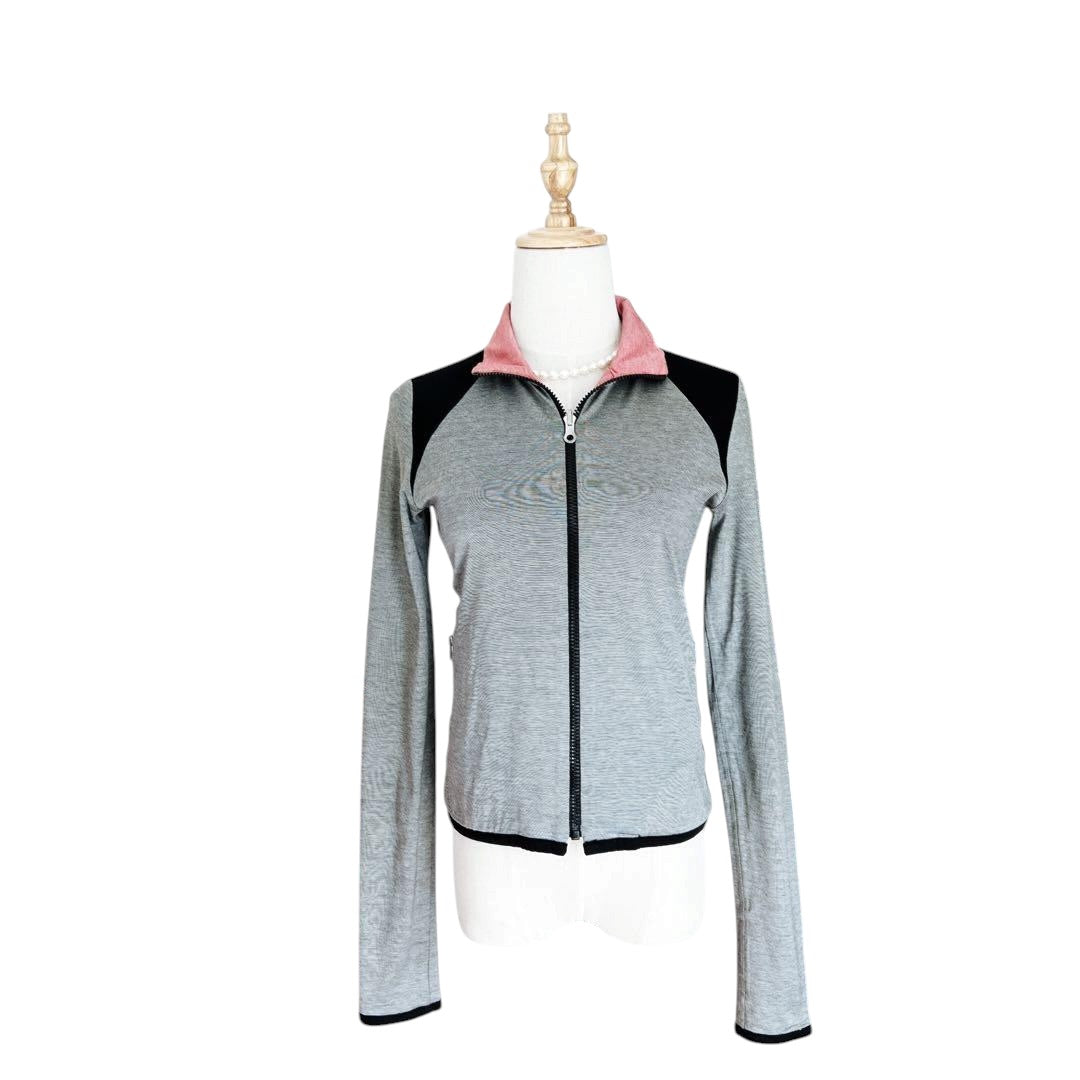 CHANEL Coco Mark Embroidery Reversible Zip Hoodie / Size 36