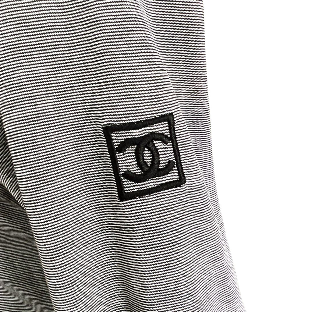 CHANEL Coco Mark Embroidery Reversible Zip Hoodie / Size 36