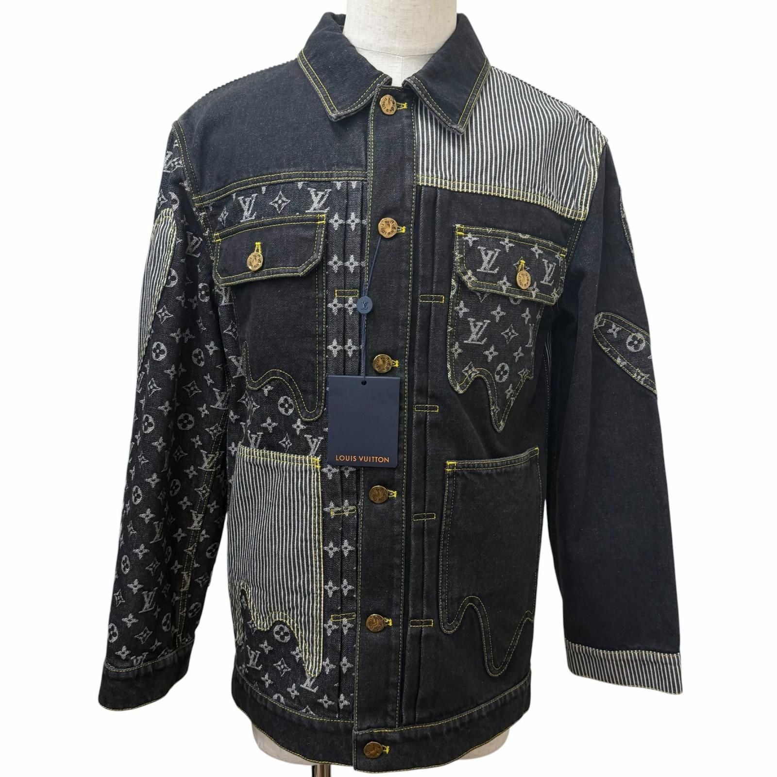 Louis Vuitton x Nigo 2022SS Monogram Denim Jacket Indigo Blue 44