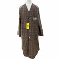 Gucci x Adidas Check Logo Gold Button Collarless Coat Khaki 48